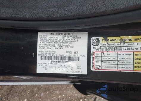 2011 Ford Fusion Se из США, поврежденный, VIN 3FAHP0HA4BR105922